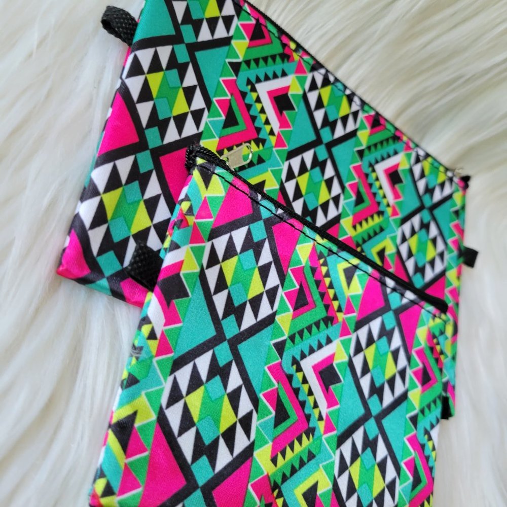 2 Piece Geometric Pattern Design Pouch Set - image 3